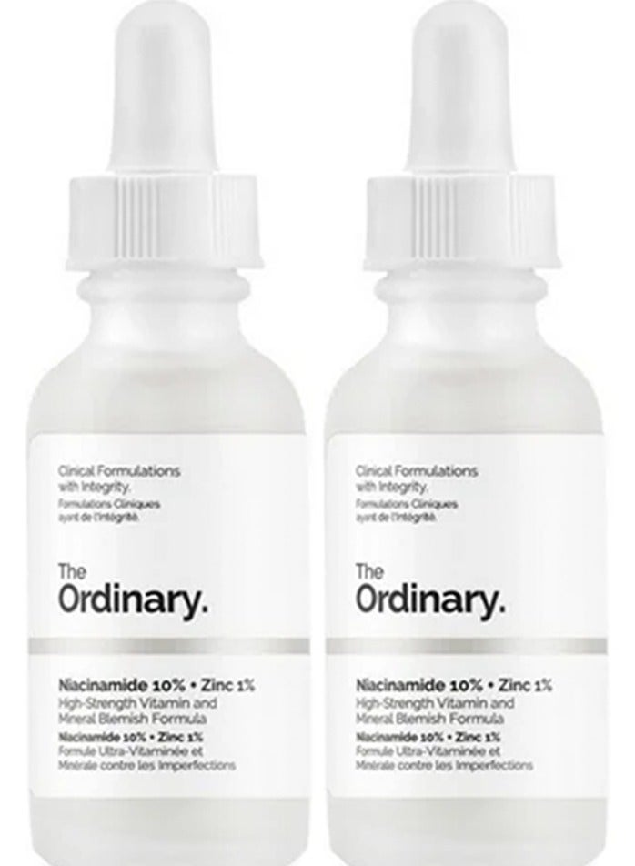 نياسيناميد 10% + زنك 1% 2*30 مل - سيروم عالمي للبشرة المعرضة للبقع يعمل على تنعيمها وتفتيحها ودعمها.